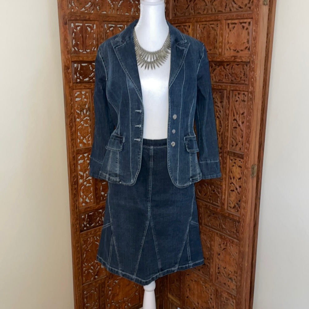Mango Denim Skirt Set